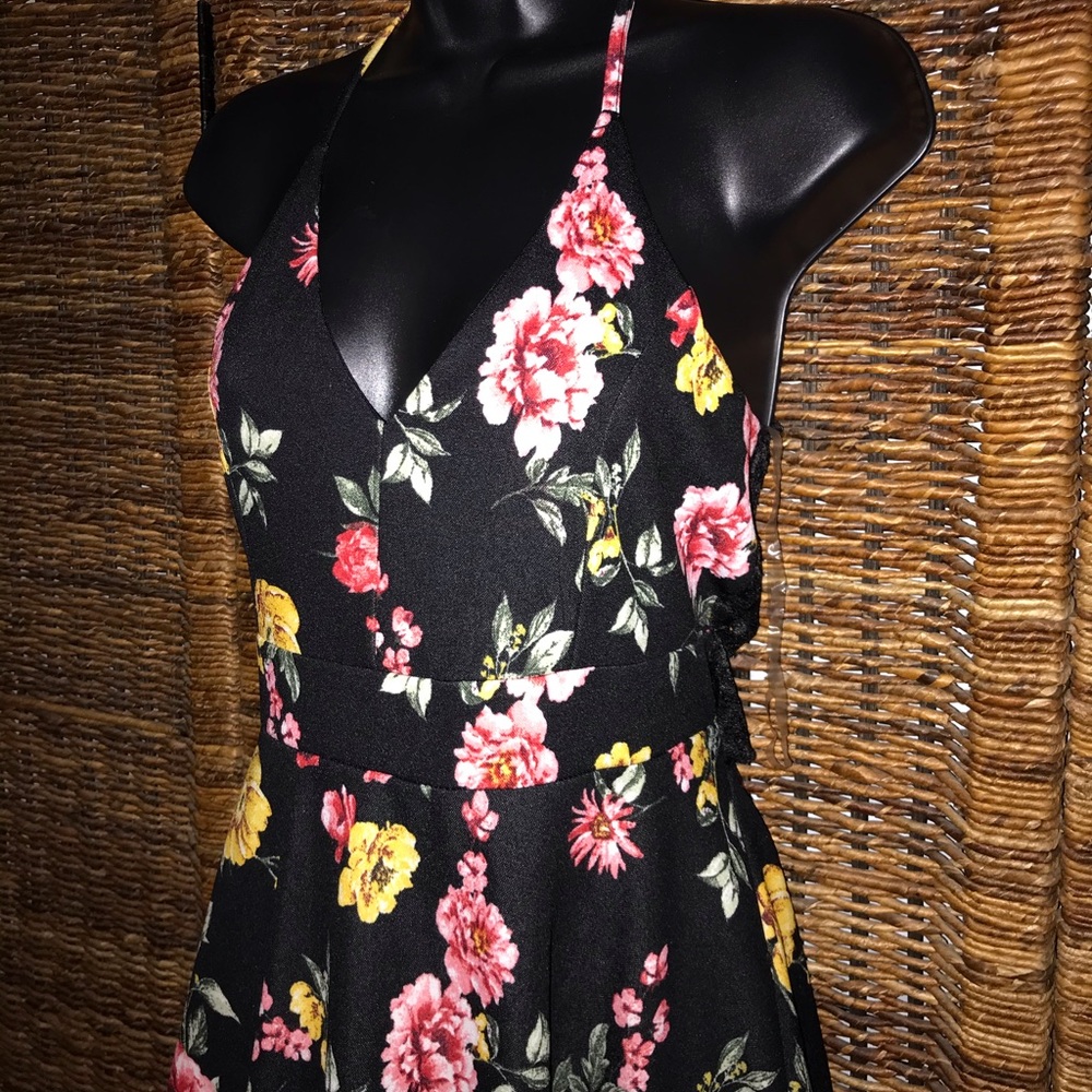 Floral x Black Summer Dress